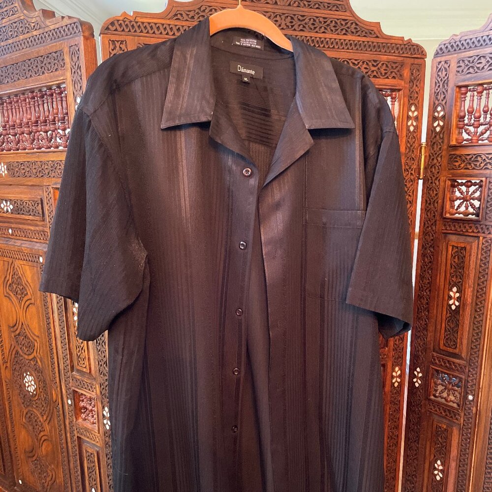Damante Black Short Sleeve Button Up